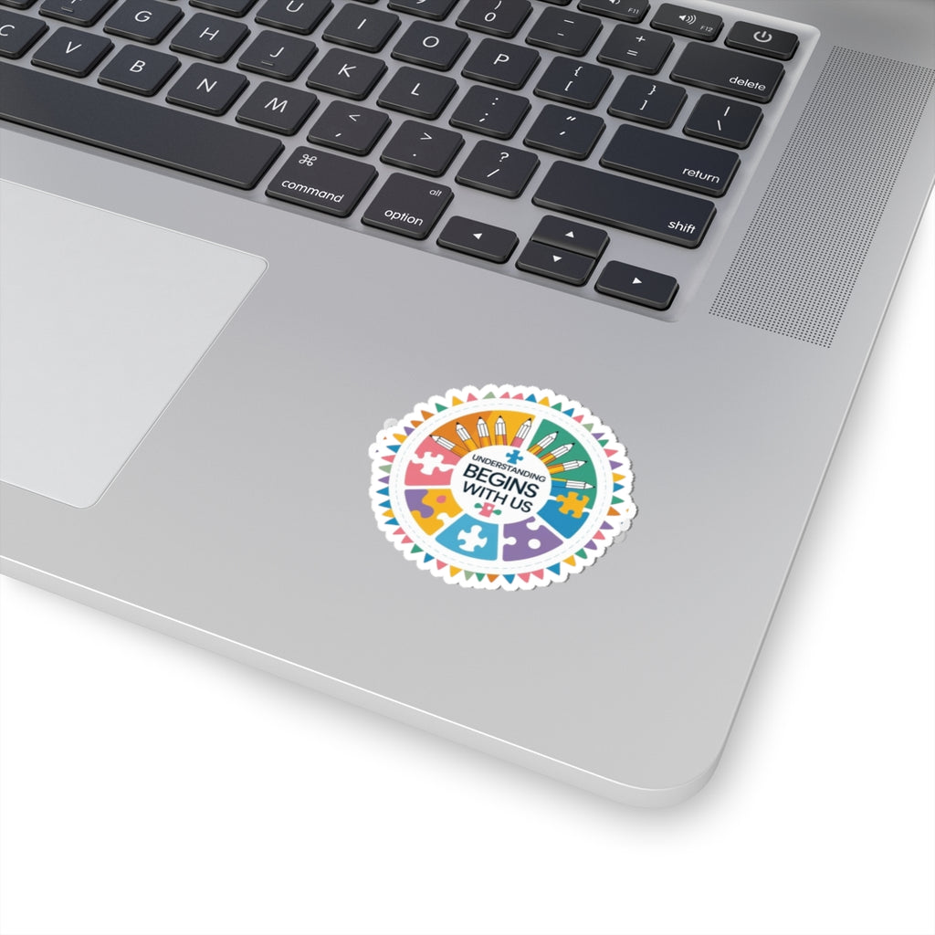 Understanding Begins With Us Kiss-Cut Stickers, Educational Stickers, Teacher Gifts, Classroom Decor, Back to School, Student Engagement