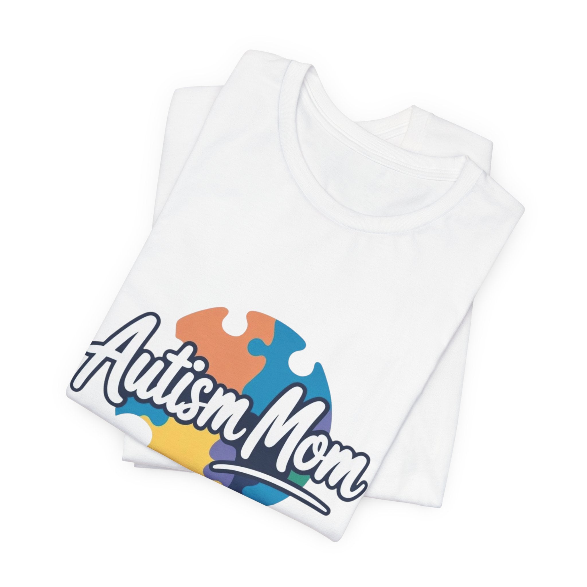 Autism Mom Short Sleeve Tee - Supportive Gift for Moms, Puzzle Design, Casual Everyday Wear, Awareness Apparel, Birthday Gift