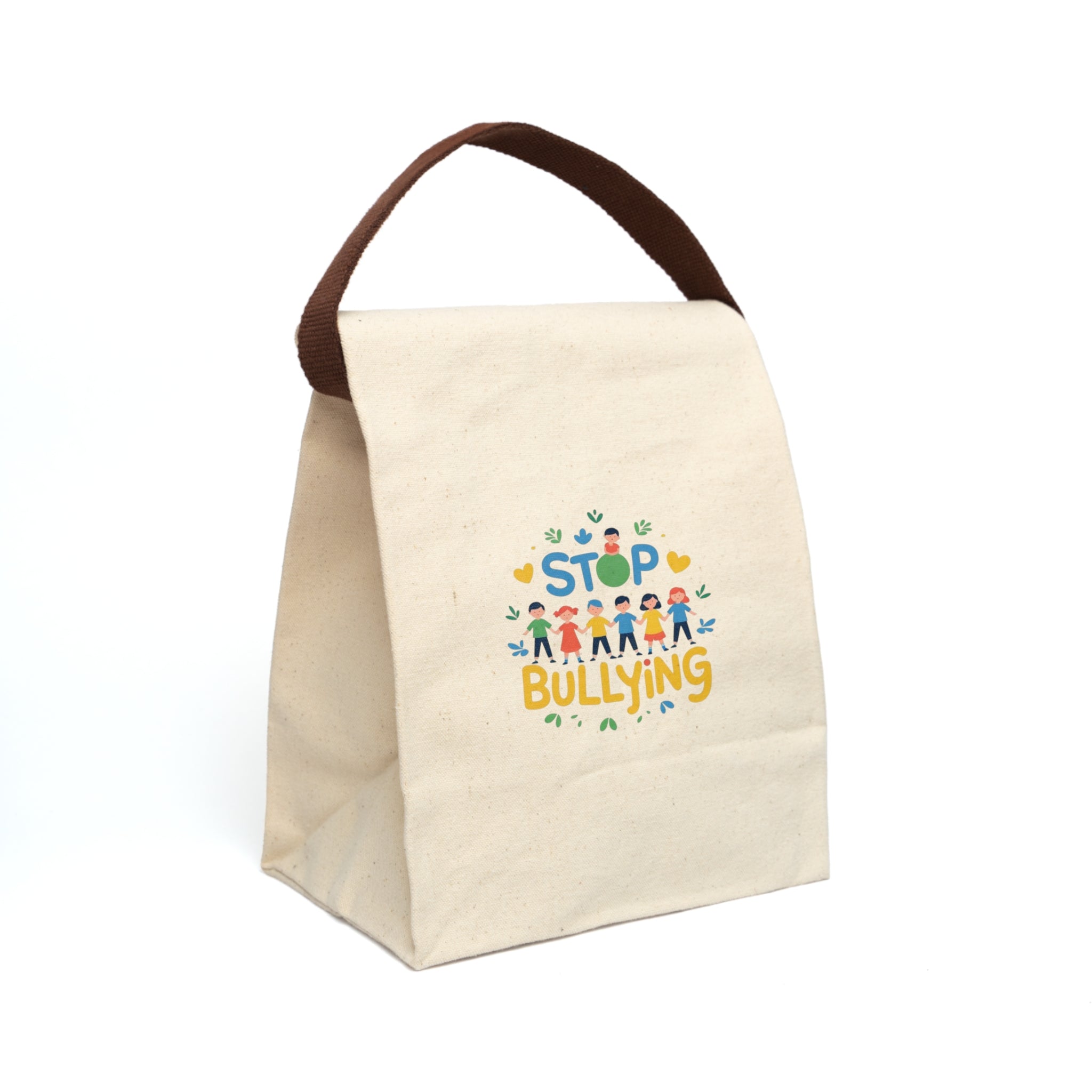 Inspirational Canvas Lunch Bag for Anti-Bullying Awareness, Cute Lunch Tote, Eco-Friendly Snack Bag, School Lunch Organizer, Gift for Kids