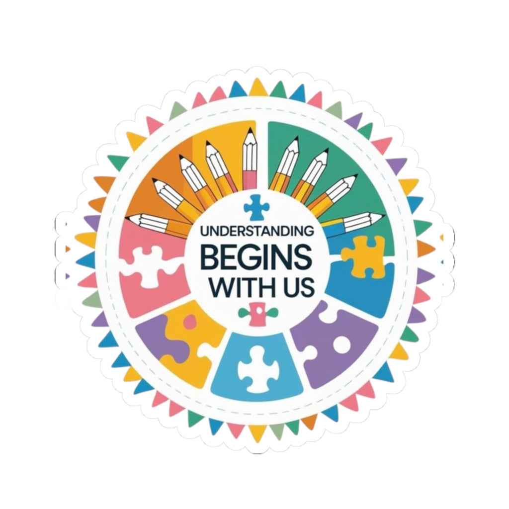 Understanding Begins With Us Kiss-Cut Stickers, Educational Stickers, Teacher Gifts, Classroom Decor, Back to School, Student Engagement