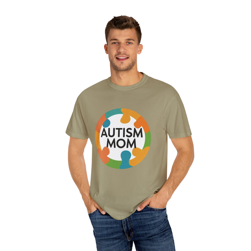 Autism Mama Unisex Garment-Dyed T-Shirt, Supportive Apparel, Gift for Moms, Autism Awareness, Everyday Casual Wear