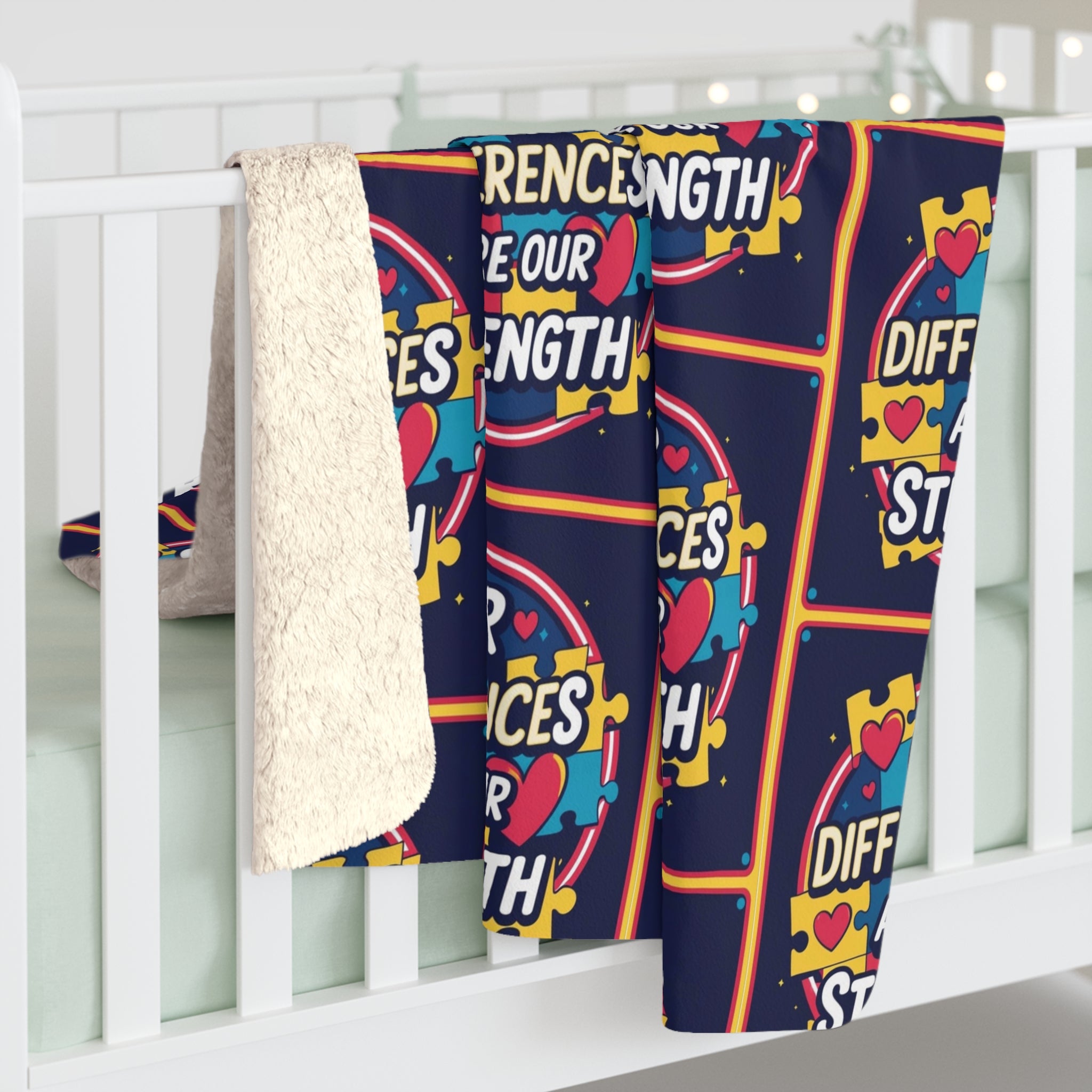 Our Differences Are Our Strength Sherpa Fleece Blanket