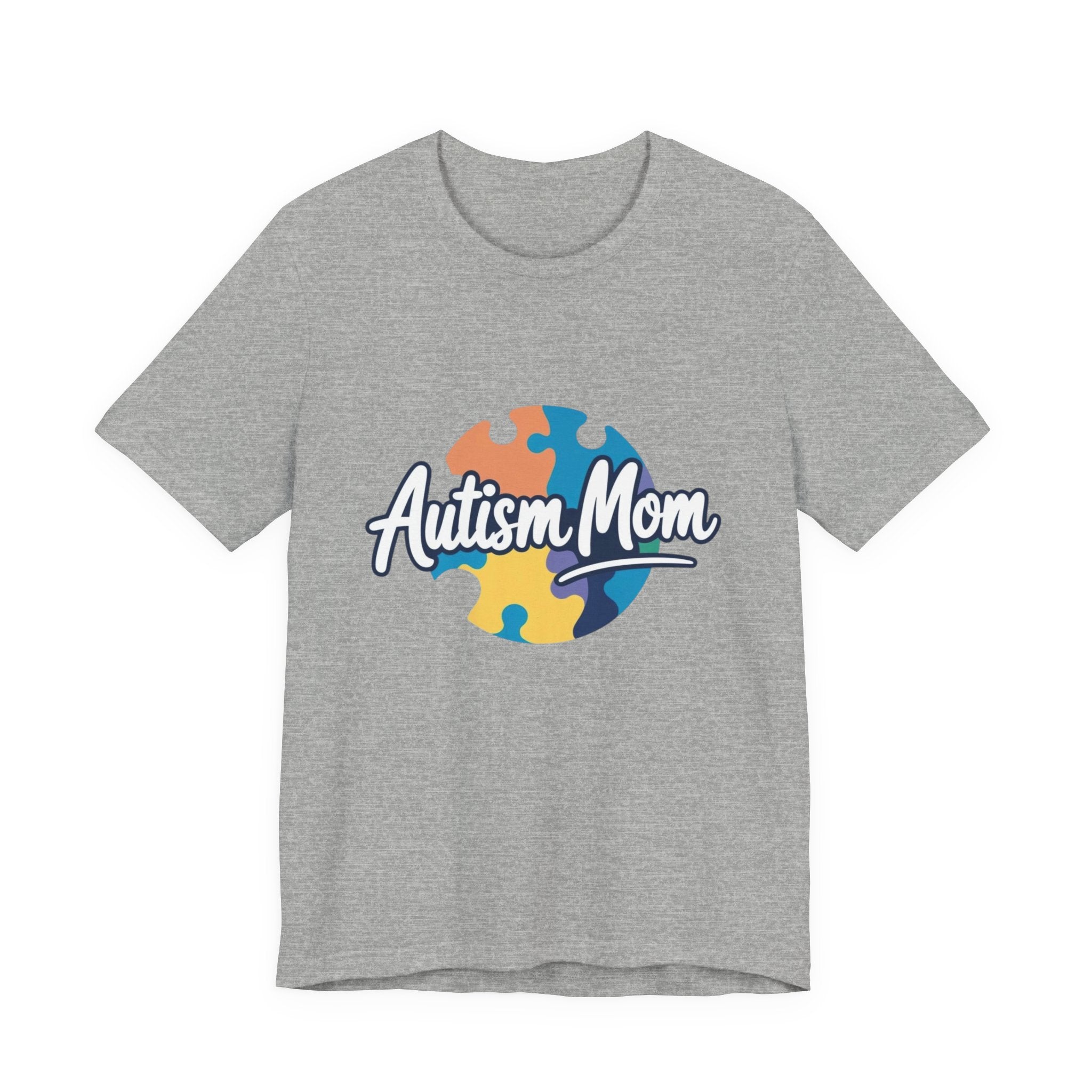 Autism Mom Short Sleeve Tee - Supportive Gift for Moms, Puzzle Design, Casual Everyday Wear, Awareness Apparel, Birthday Gift
