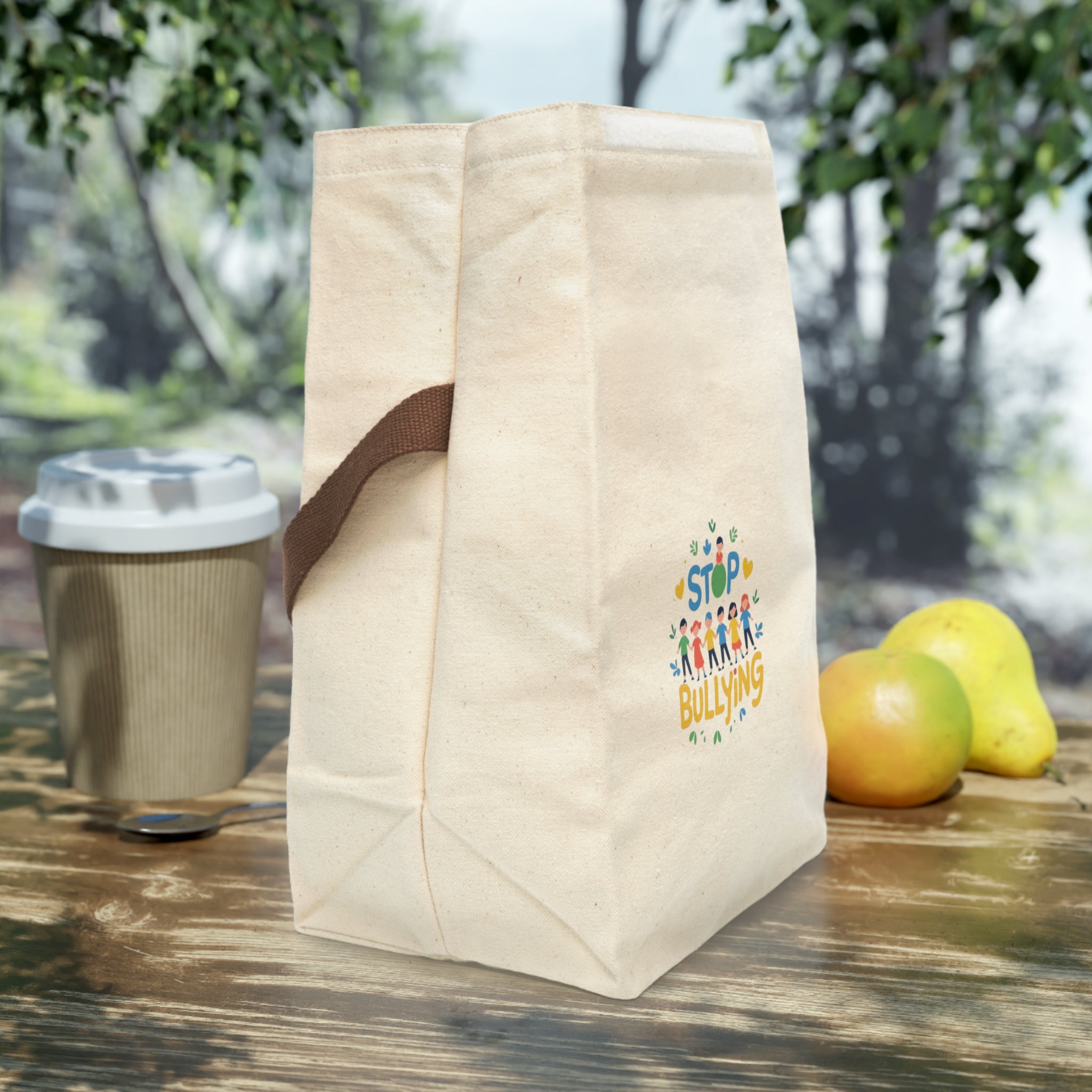 Inspirational Canvas Lunch Bag for Anti-Bullying Awareness, Cute Lunch Tote, Eco-Friendly Snack Bag, School Lunch Organizer, Gift for Kids