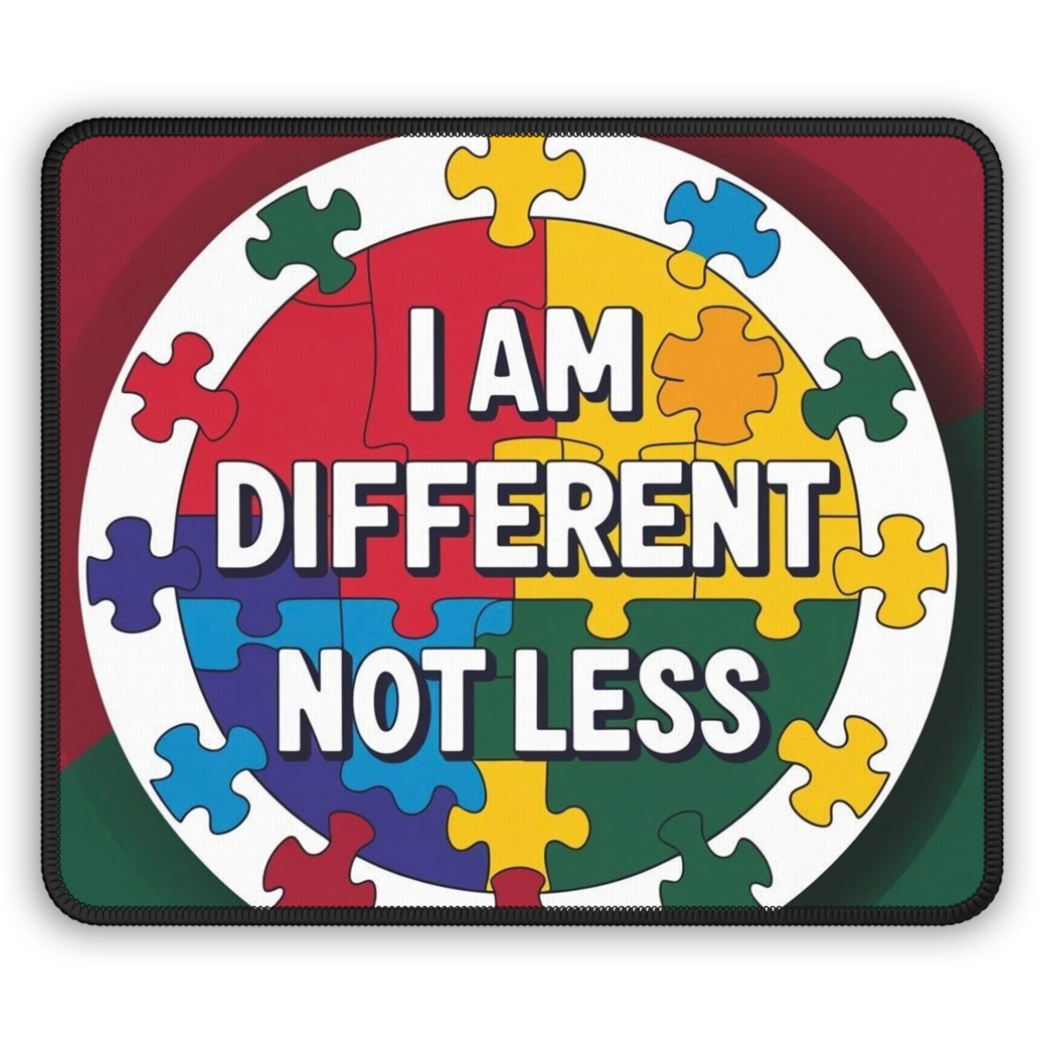 Inclusive Gaming Mouse Pad - I Am Different Not Less, Gamer Gift, Puzzle Piece Art, Autism Awareness, Desk Accessory, Unique Mousepad