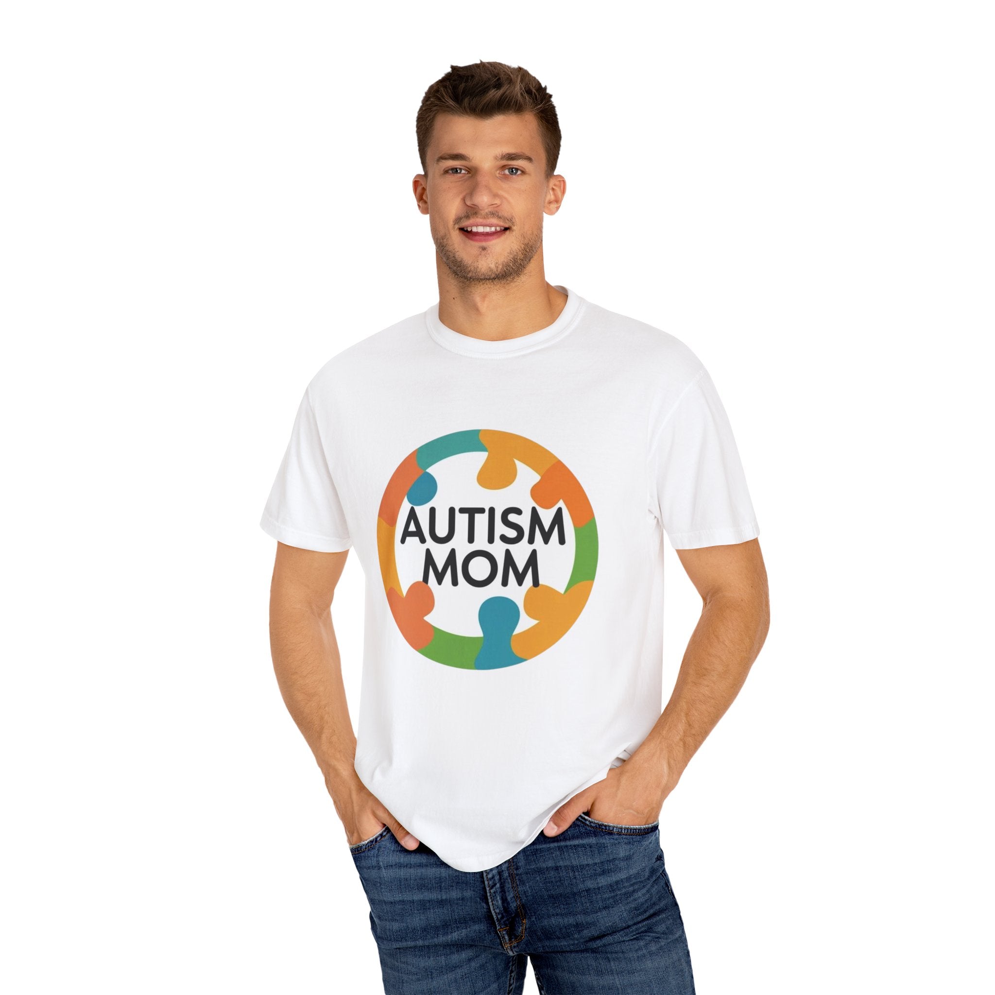 Autism Mama Unisex Garment-Dyed T-Shirt, Supportive Apparel, Gift for Moms, Autism Awareness, Everyday Casual Wear