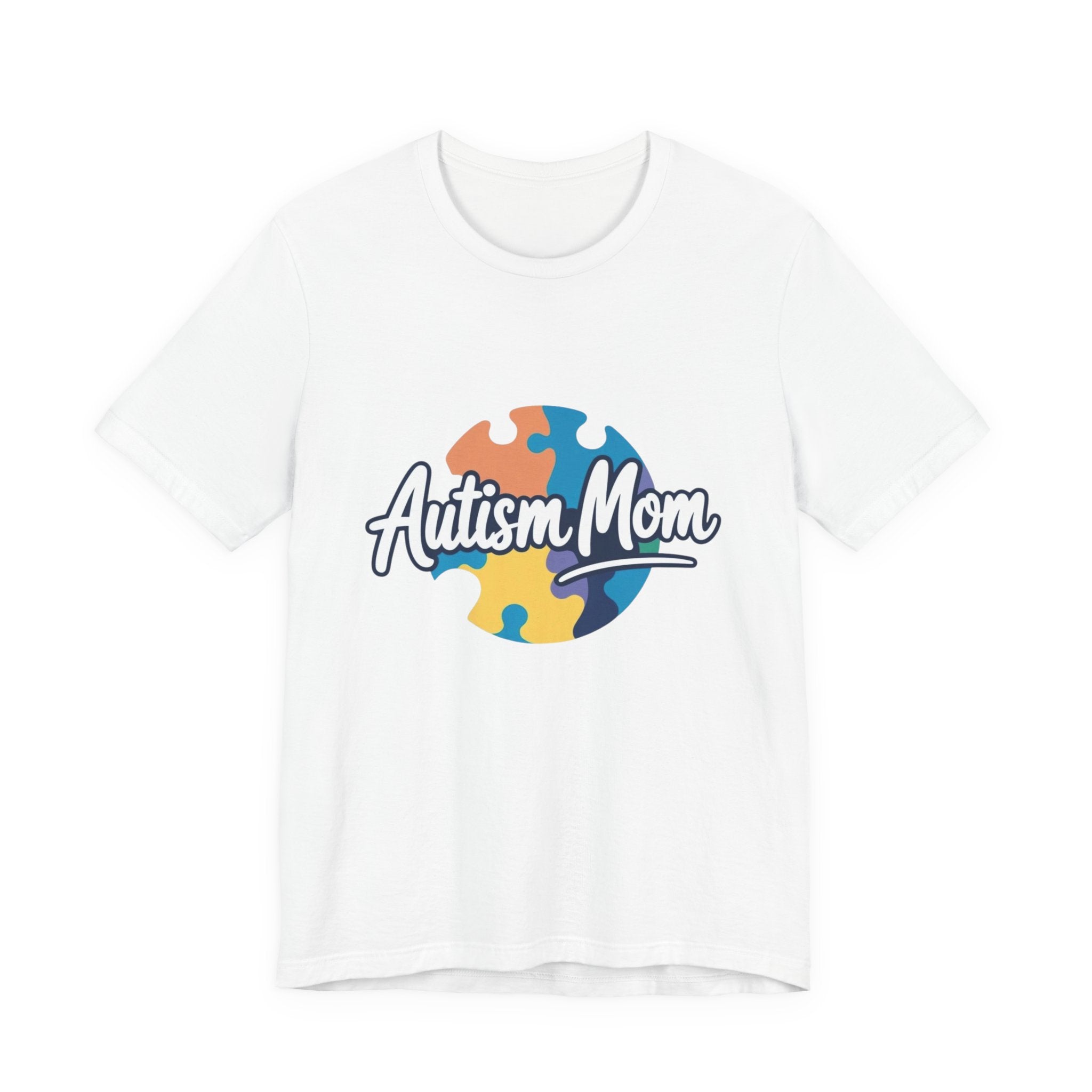 Autism Mom Short Sleeve Tee - Supportive Gift for Moms, Puzzle Design, Casual Everyday Wear, Awareness Apparel, Birthday Gift