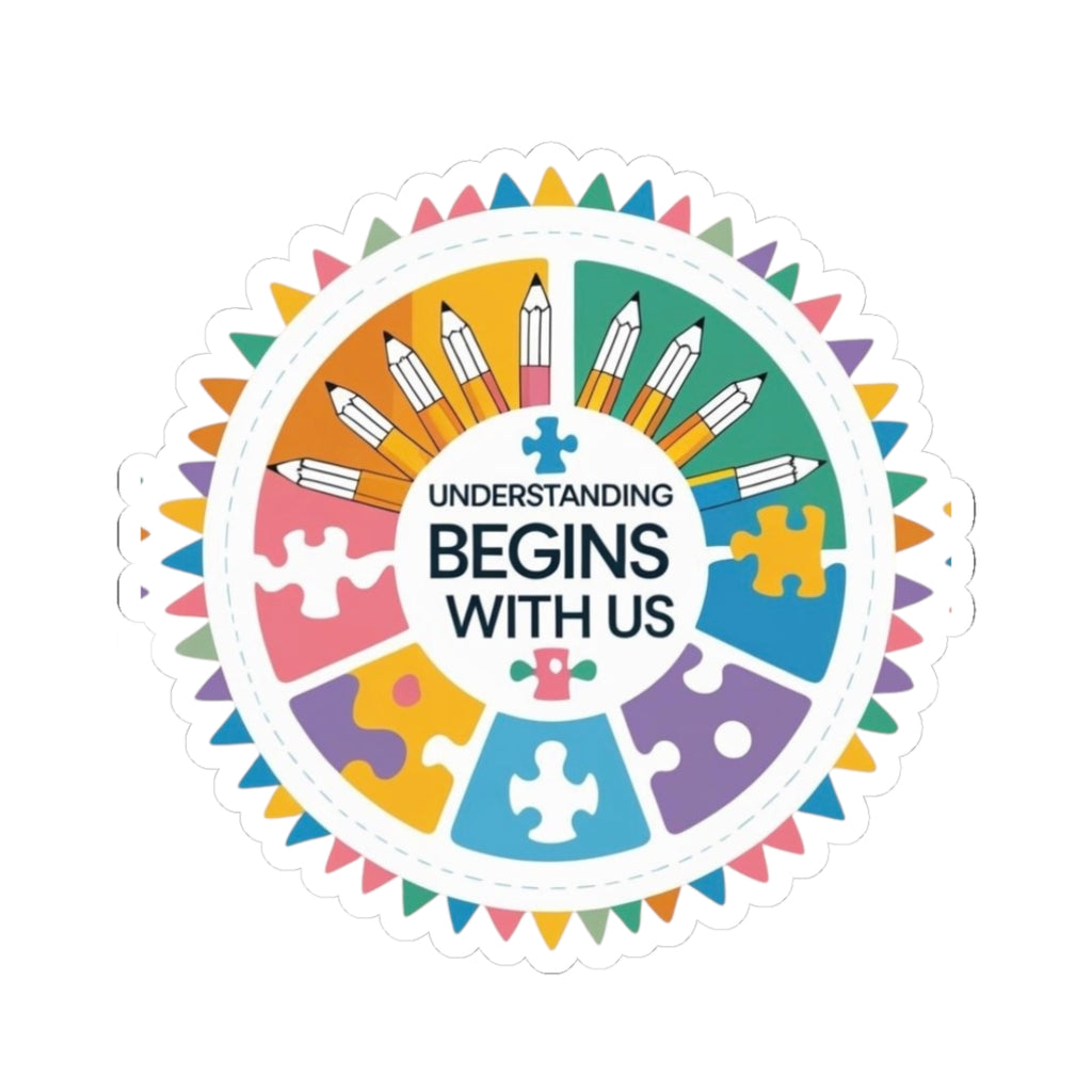 Understanding Begins With Us Kiss-Cut Stickers, Educational Stickers, Teacher Gifts, Classroom Decor, Back to School, Student Engagement