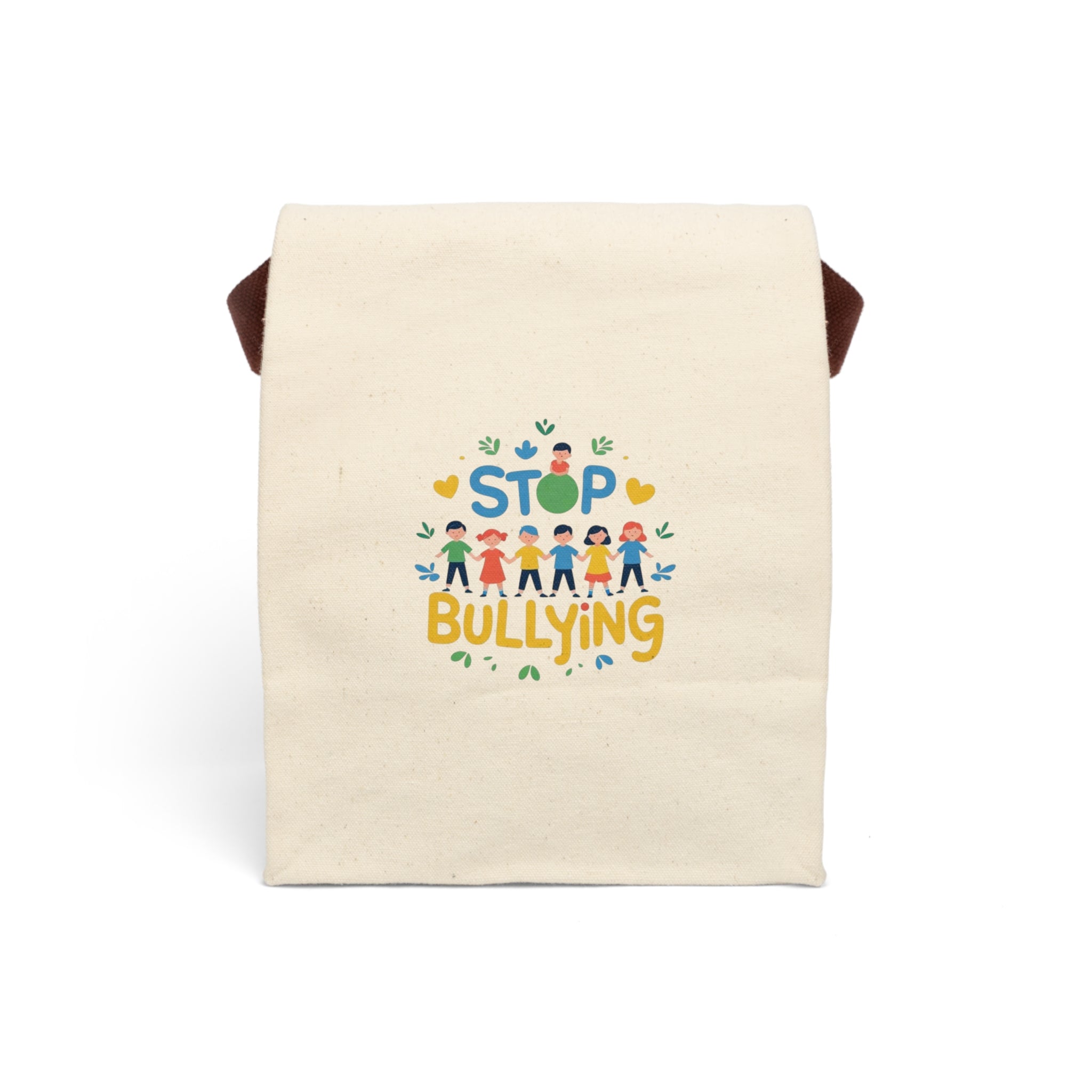 Inspirational Canvas Lunch Bag for Anti-Bullying Awareness, Cute Lunch Tote, Eco-Friendly Snack Bag, School Lunch Organizer, Gift for Kids