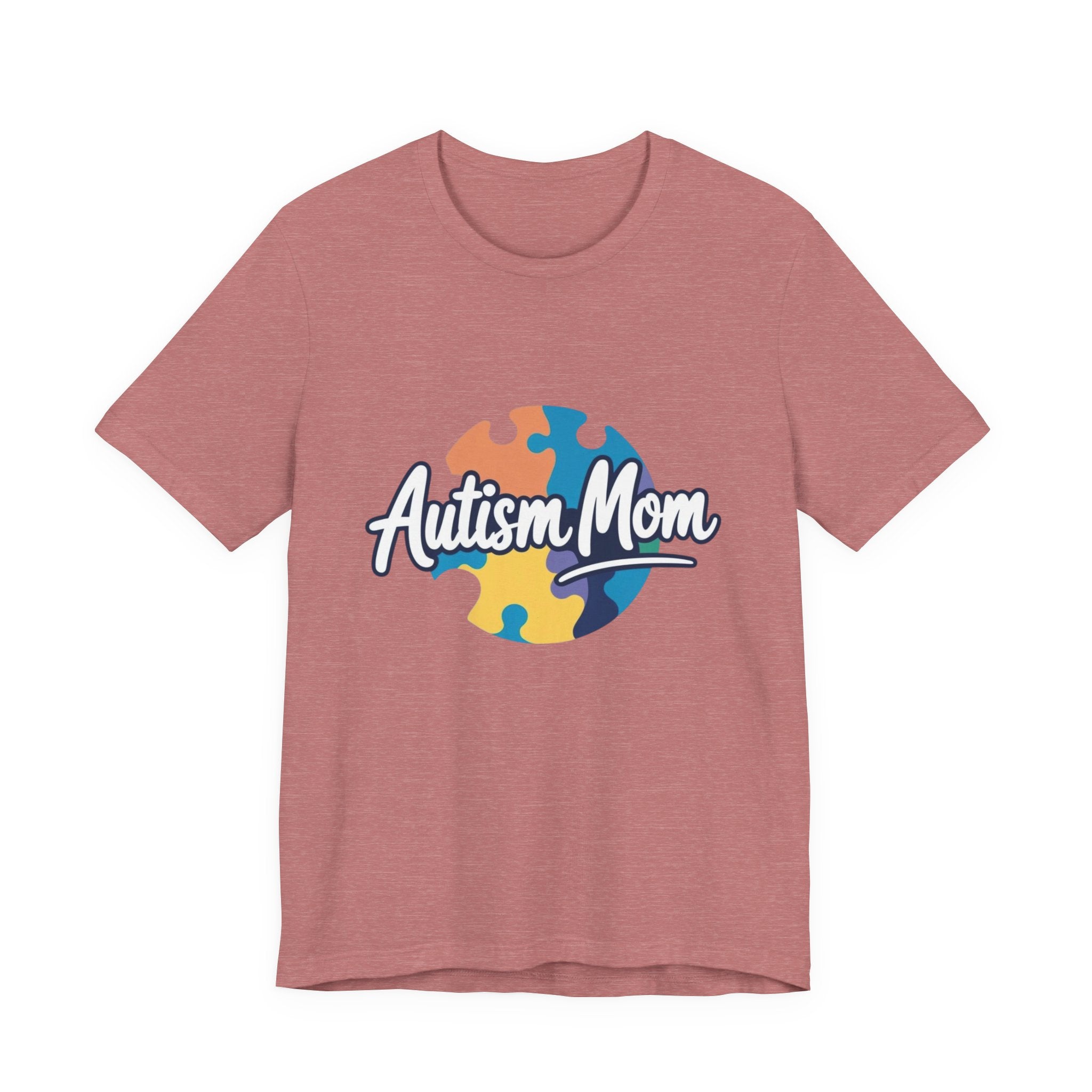 Autism Mom Short Sleeve Tee - Supportive Gift for Moms, Puzzle Design, Casual Everyday Wear, Awareness Apparel, Birthday Gift
