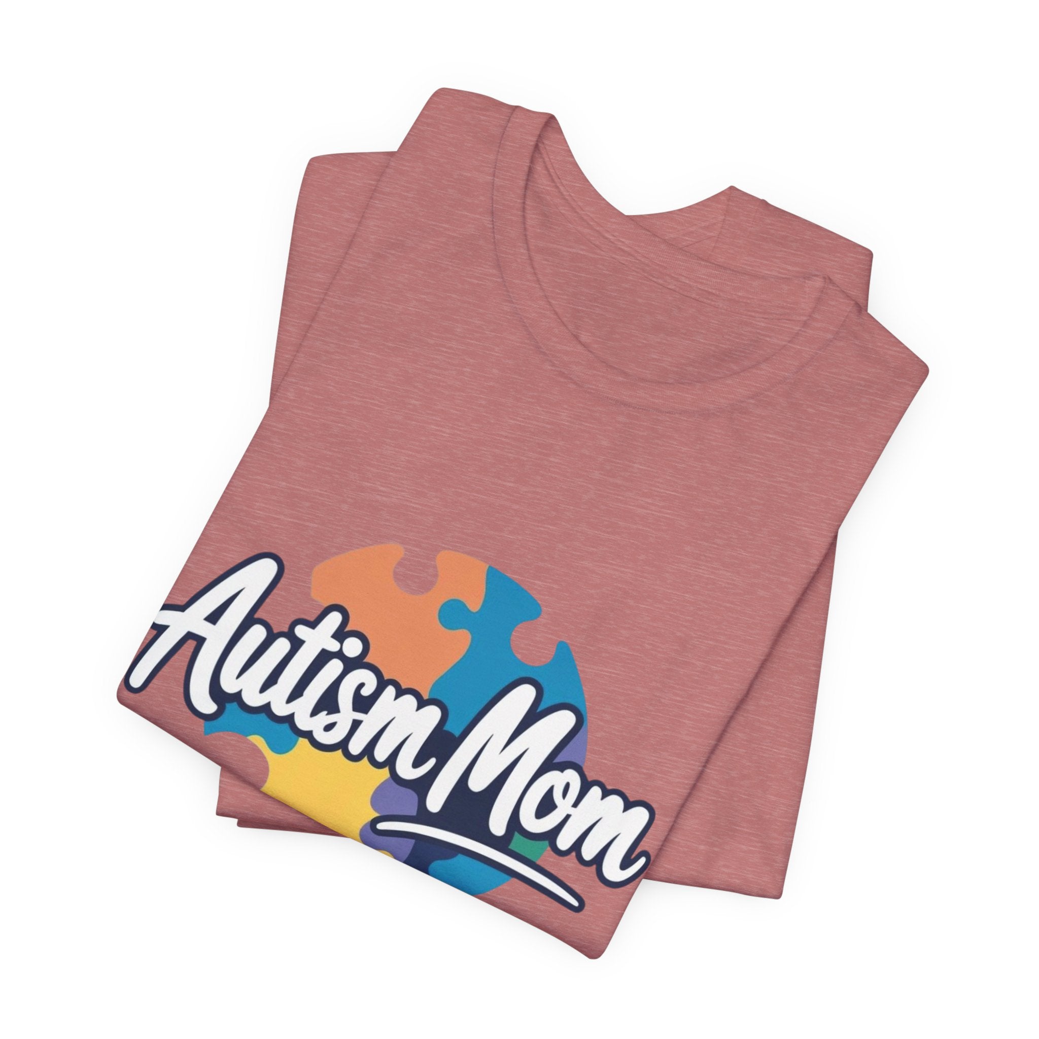 Autism Mom Short Sleeve Tee - Supportive Gift for Moms, Puzzle Design, Casual Everyday Wear, Awareness Apparel, Birthday Gift